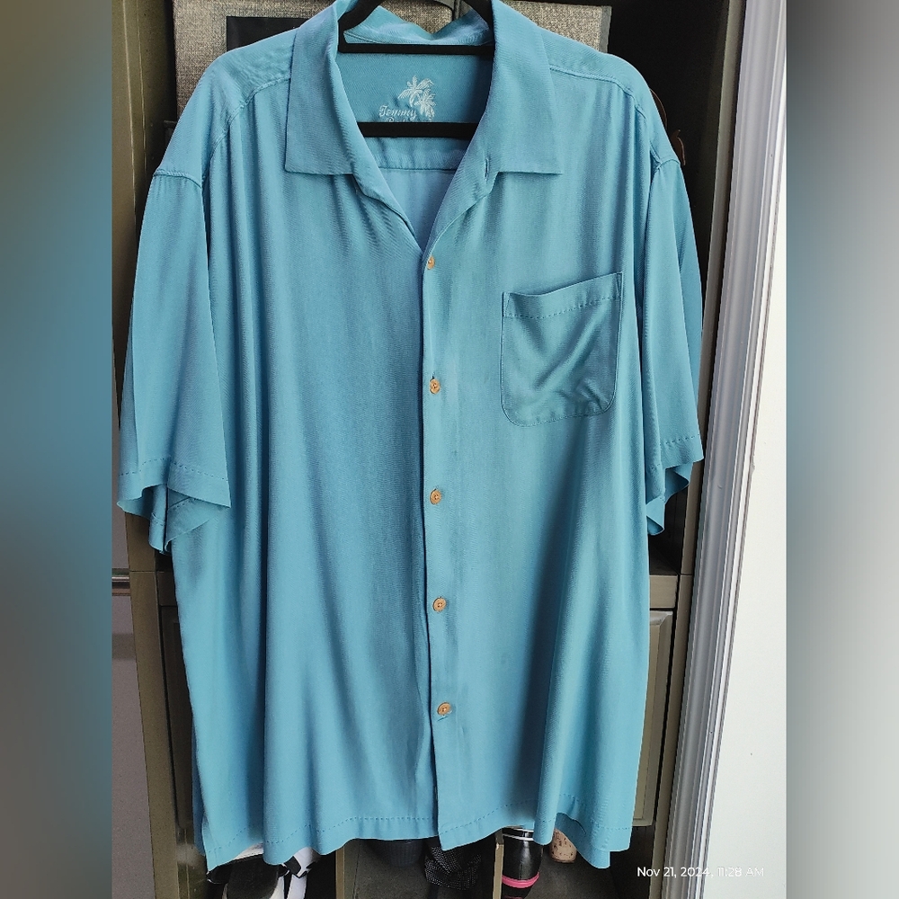 Tommy Bahama Short Sleeve Men's Shirt - XXL Blue Big and Tall